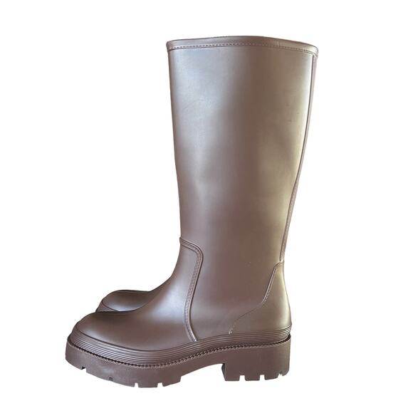 Jeffrey Campbell Rainpour Waterproof Rain Boots Brown Women’s Size 9 - Picture 2 of 12